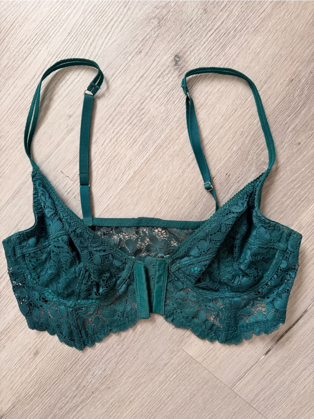 Lace Spaghetti Strap Bralette in Teal